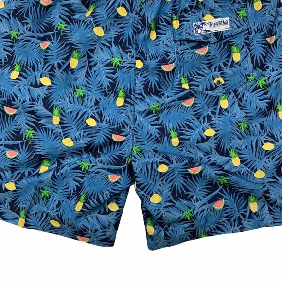 Trunks Sano Short Swim Trunks 2XL XXL Blue Pineapple Swingers Beach Swimsuit - Picture 9 of 12